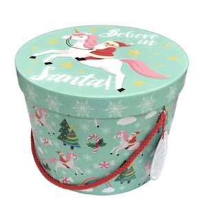 Molly & Rex Santa Unicorn Tasty Treat Box w/Plastic-Tissue & Ribbon (19771), Lg